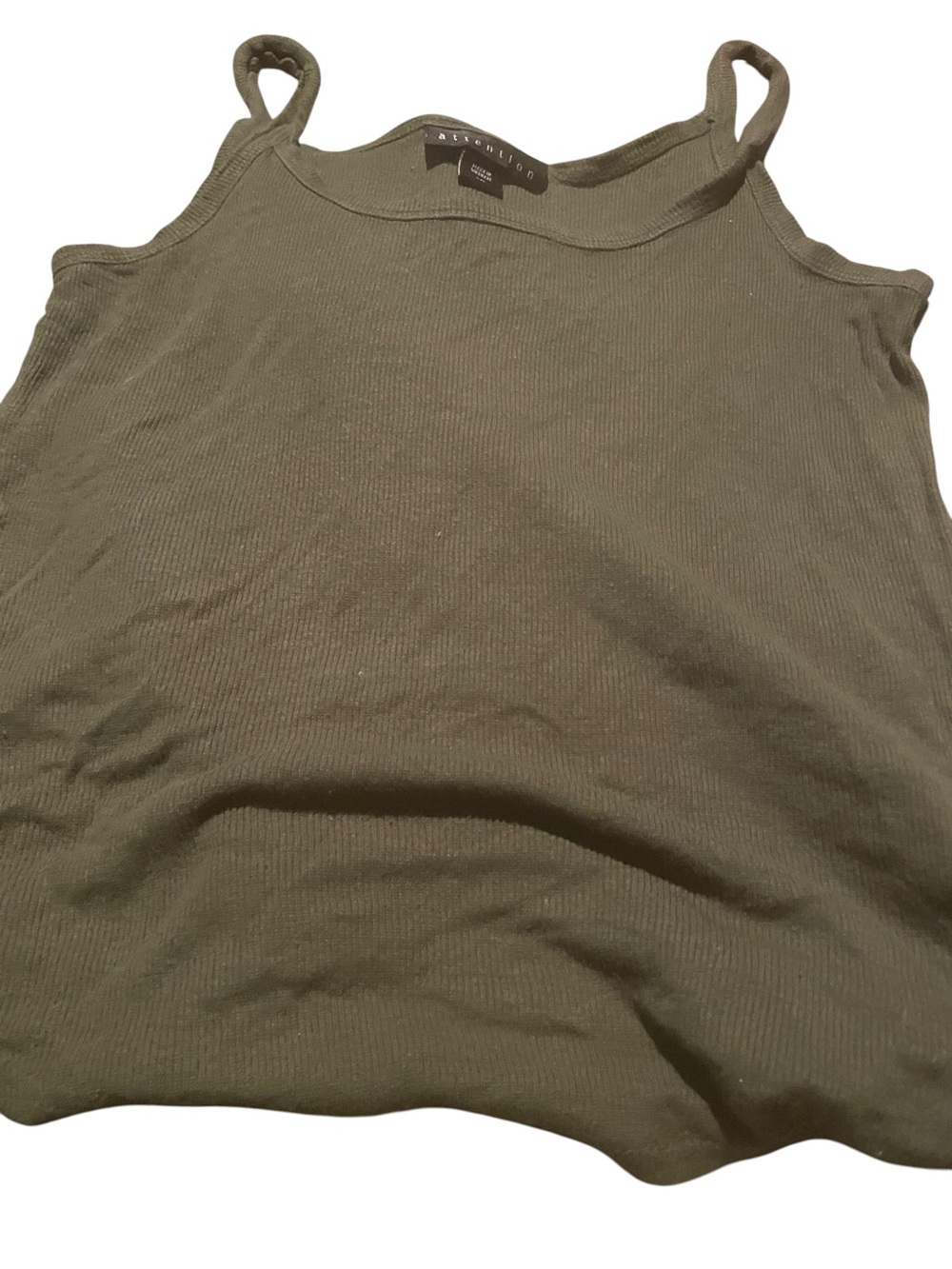 Attention size small Olive Green Ribbed Camisole Tank - Womens